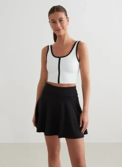 White Sense Zipped Bralette><noscript><img width=
