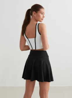 White Sense Zipped Bralette><noscript><img width=