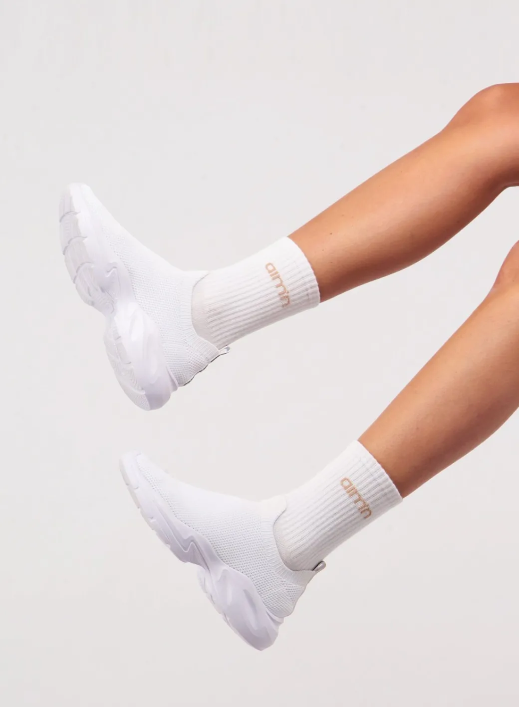 White/Beige/Macchiato Aim'n Logo Socks 3-Pack>AIM’N Clearance